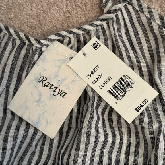 Raviya Black and White Striped Midi Dress - Picture 4 of 4